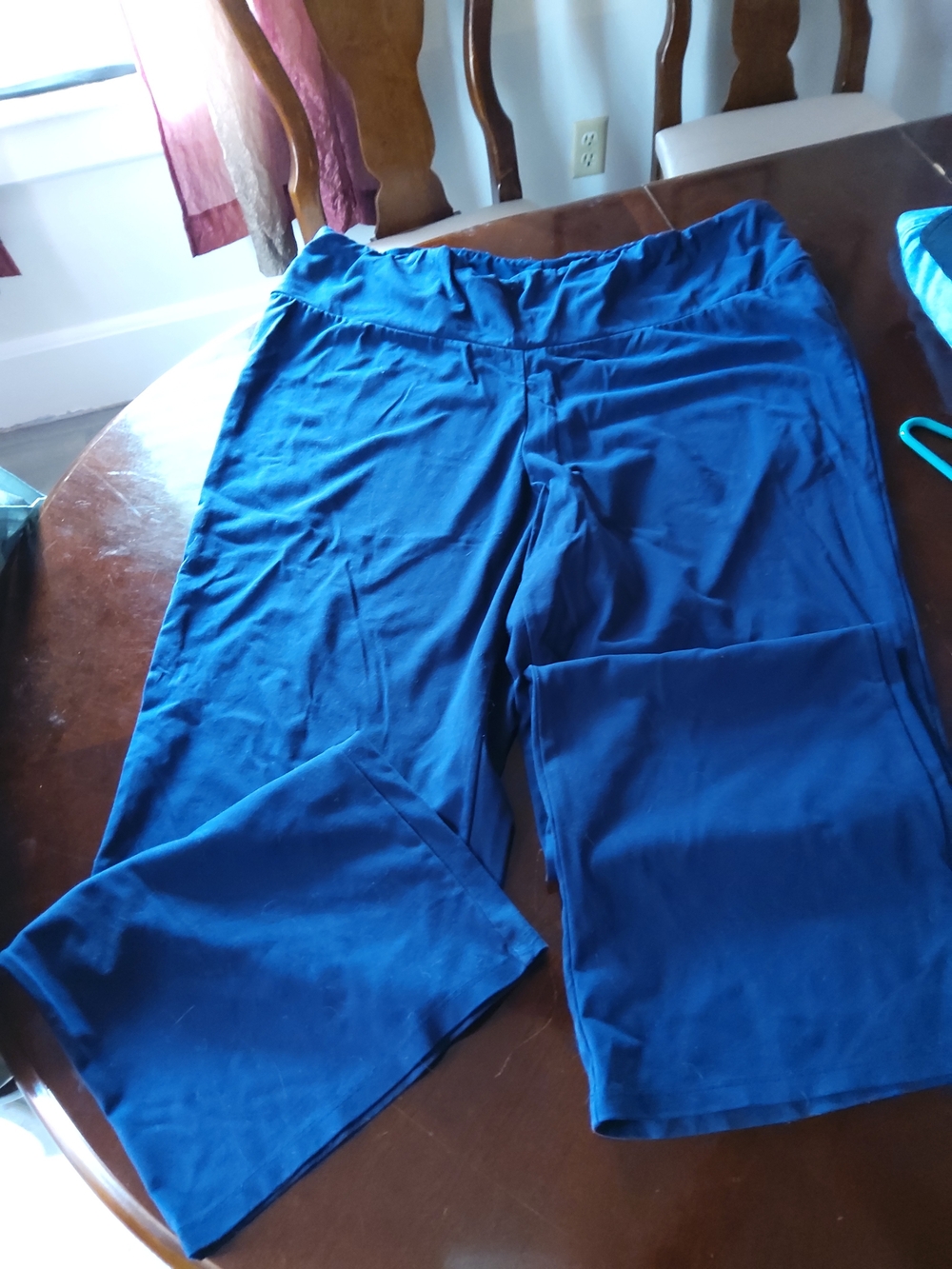 Blue Bootcut Stretch Yoga Pull-On Pants